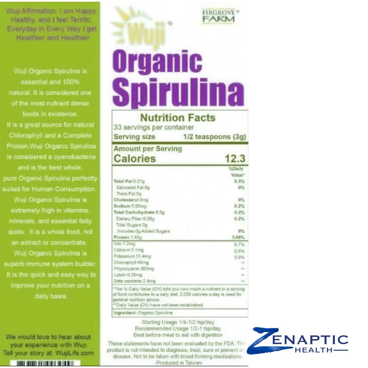Organic Wuji Spirulina